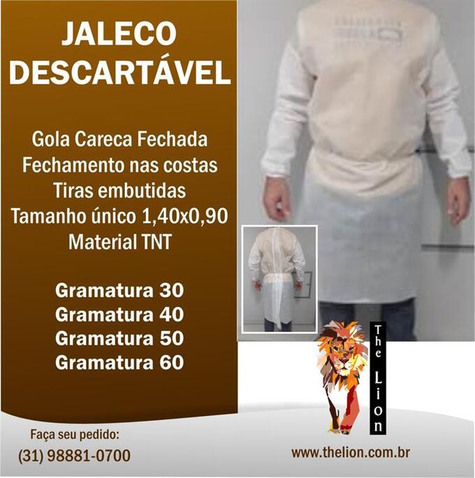  jaleco descartavel grama