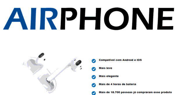 AirPhone (Fone de Ouvido Bluetooth)