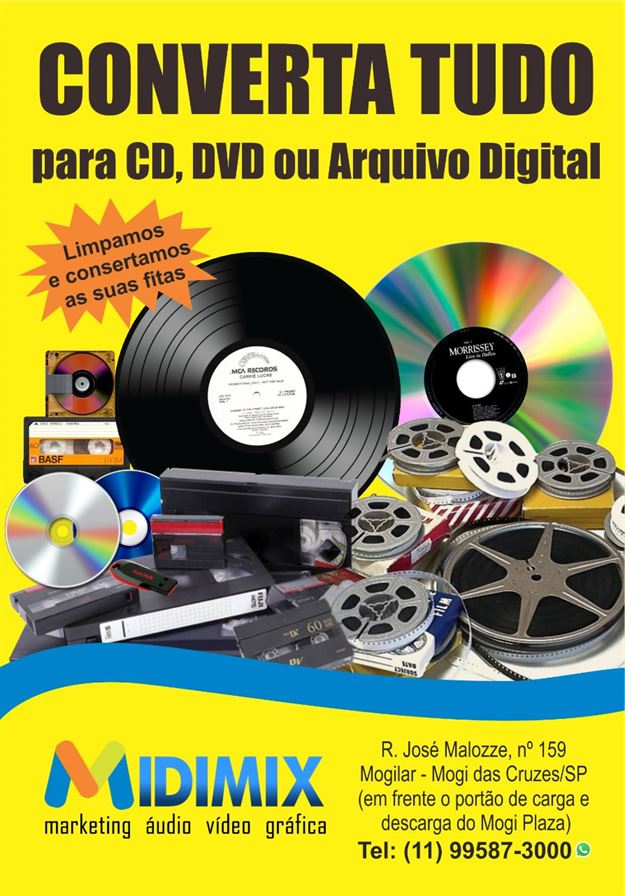 Conversão de Fita para DVD ou Arquivo Digital (Pen Drive)